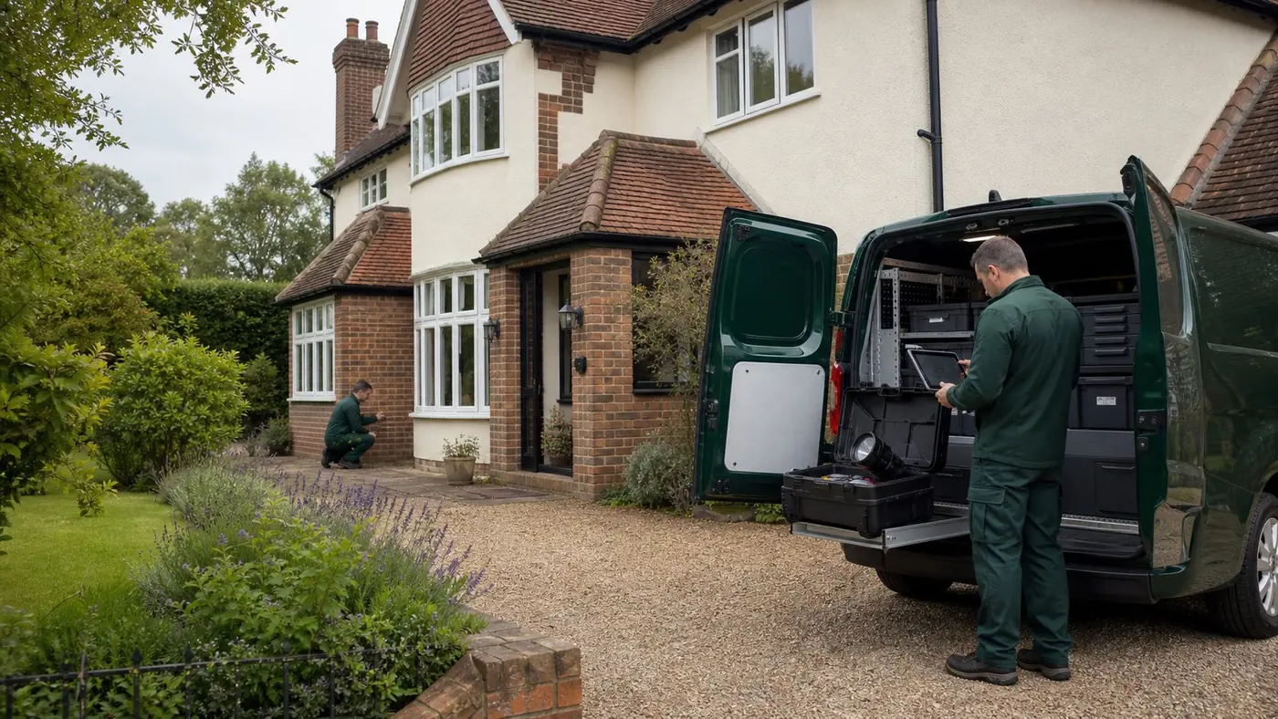 Kent Pest Control equipment and service vehicle prepared for a property visit